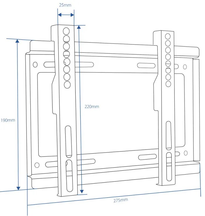 Стойка за телевизор Esperanza ERW005, Стенен монтаж, От 14 до 50 inch, Макс 25 кг, Vesa 200x200, Черен