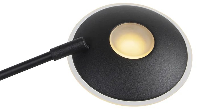 Модерна подова лампа черна, включително LED с рамо за четене - Ibiza