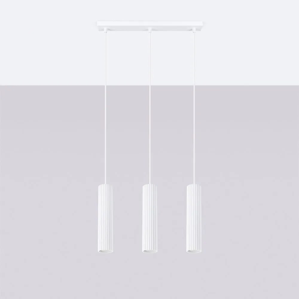 Бяло висящо осветително тяло Gleam – Sollux