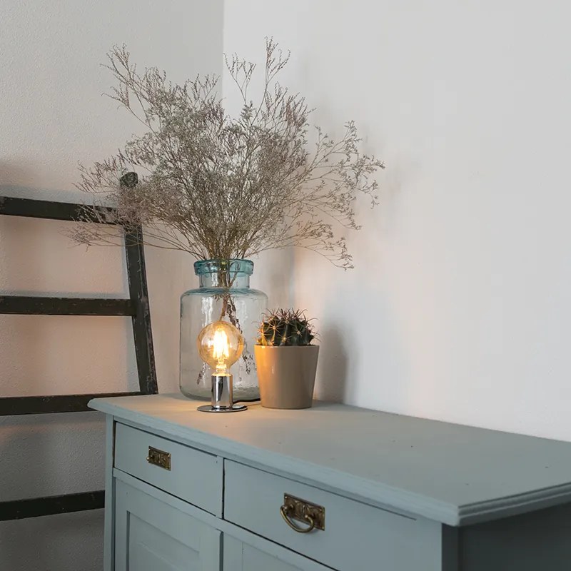 Модерна настолна лампа хром - Facil