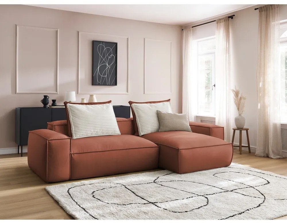 Тъмнокафяв ъглов диван от изкуствена кожа (променлив) Boheme – Bobochic Paris