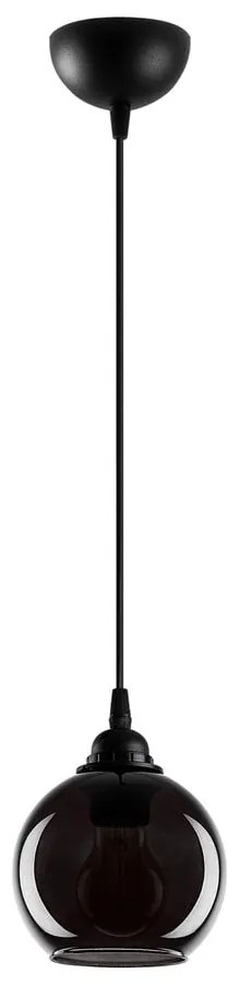 Черно висящо осветително тяло със стъклен абажур ø 15 cm Smoked – Opviq lights