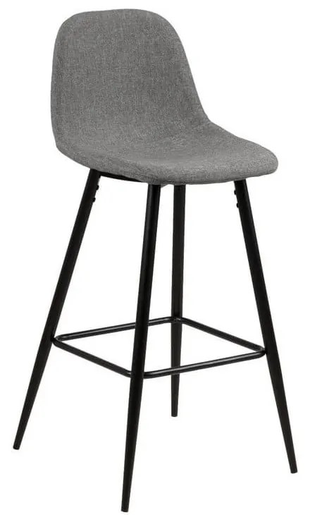 Светлосив бар стол с метална основа Wilma - Actona