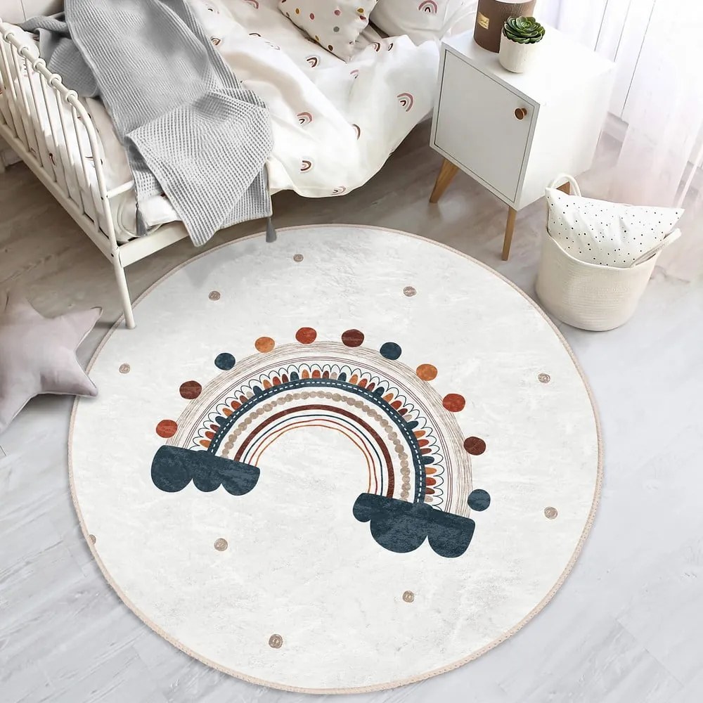 Кремав детски килим ø 100 cm Comfort - Mila Home