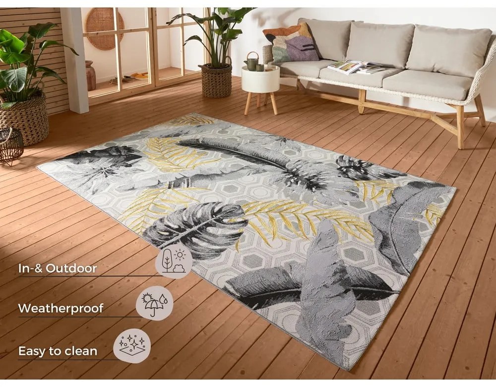 Жълт/сив външен килим 120x180 cm Flair – Hanse Home