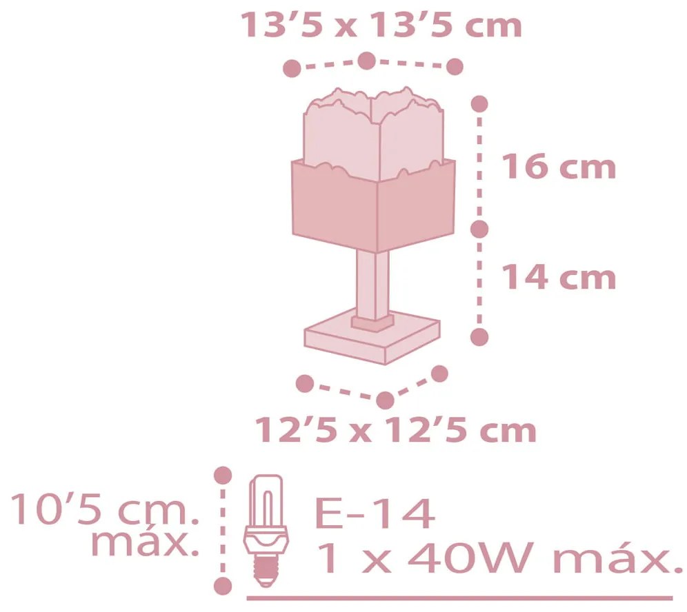 Лампа за четене Ango Panda-Pink