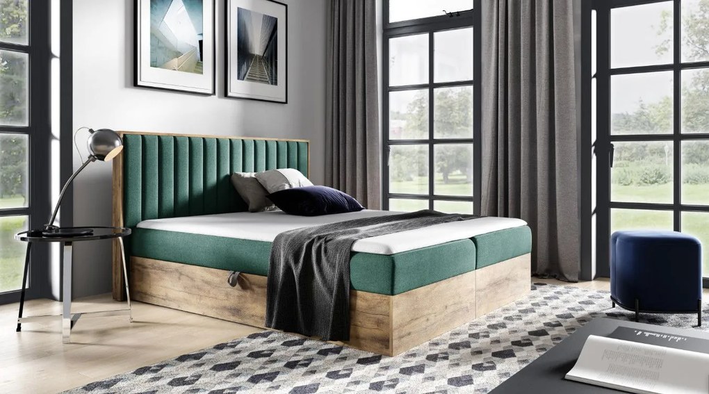 Тапицирано легло Wood 4-Prasino-120 x 200
