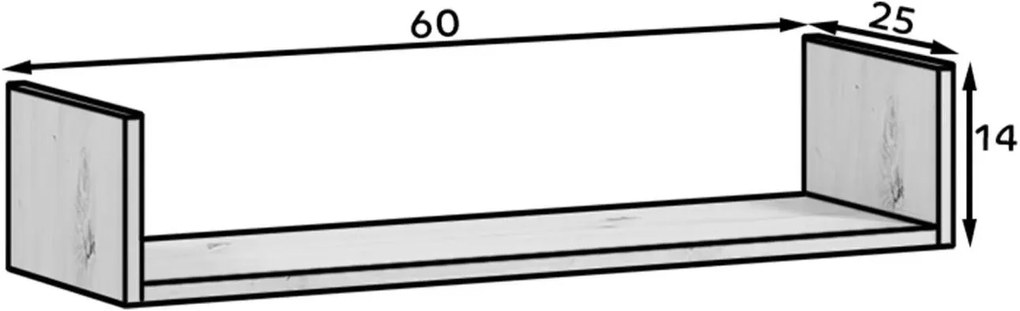 Рафтове Zento - Бял - Дължина: 60 см