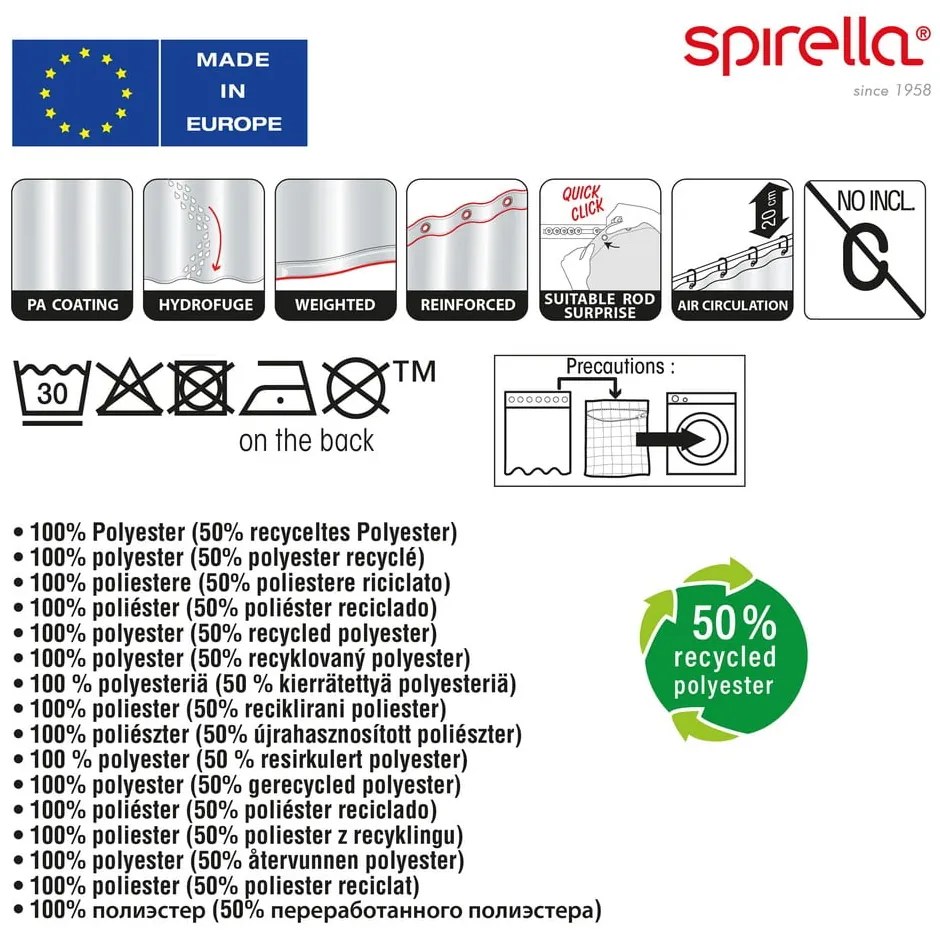 Завеса за душ 180x200 cm Vision – Spirella