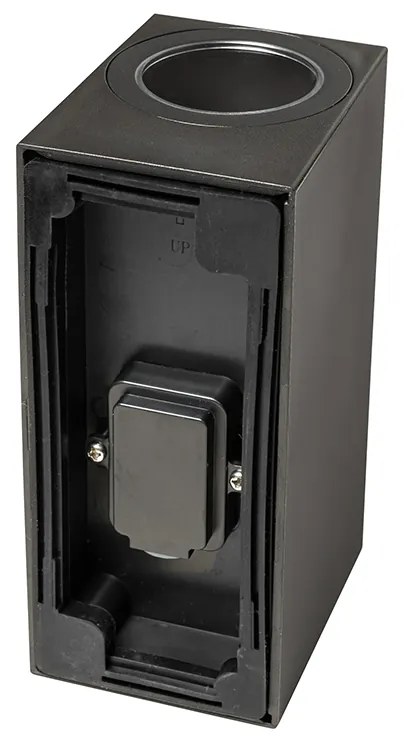 Модерна външна стенна лампа черна пластмаса 2-светлина - Baleno