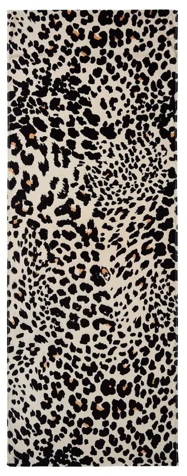 Черно-бежова памучна плажна кърпа 78x200 cm Leopard – Catherine Lansfield