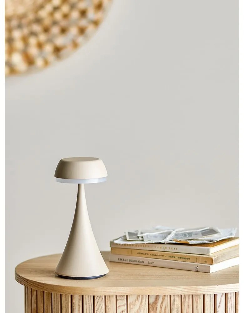 Бежова LED настолна лампа с метален абажур (височина 17,5 cm) Pepple – Bloomingville