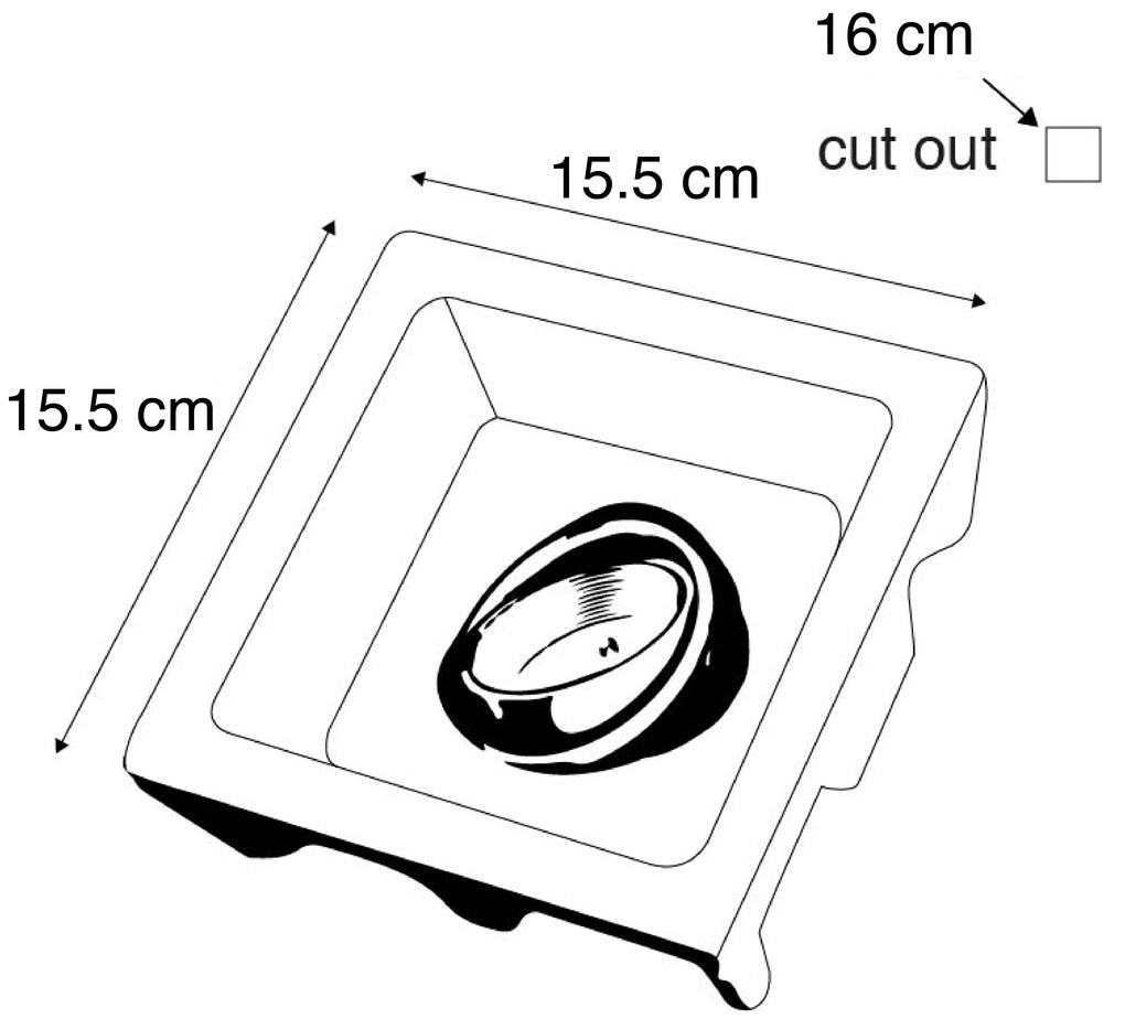 Вграден прожектор бял 15 см квадратен наклоняем - Gypsy Stucco