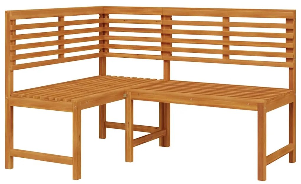 312422 vidaXL Градинска ъглова пейка, 140 cм, акация масив