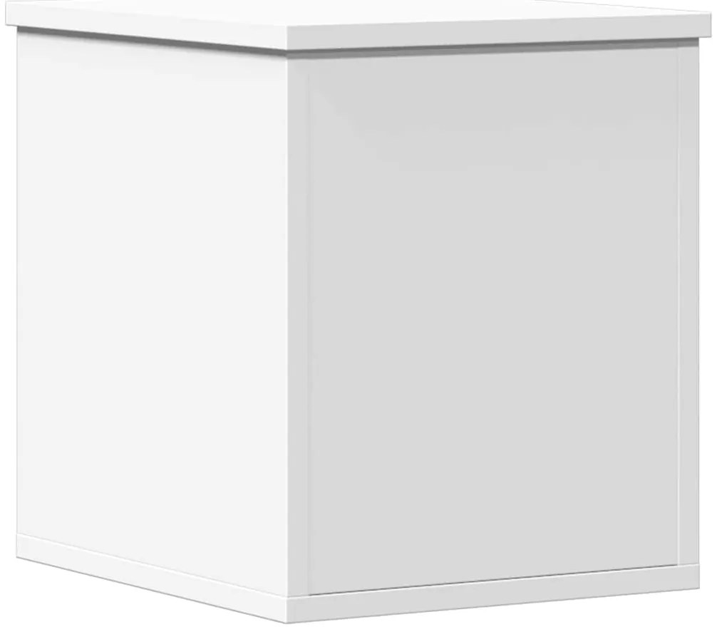 840667 vidaXL Кутия за съхранение, бяла, 30x35x35 см, инженерна дървесина