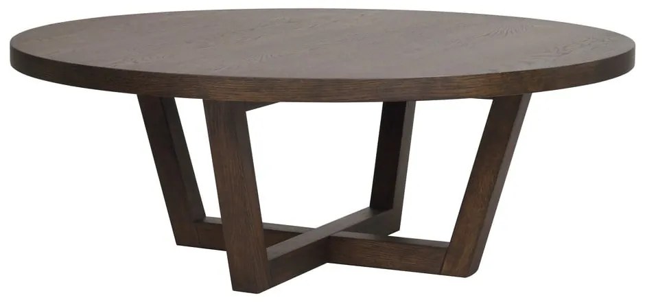 Тъмнокафява кръгла масичка за кафе от декор от дъб ø 110 cm Boxford – Rowico