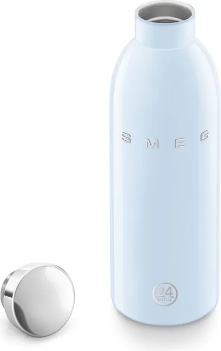 Термо бутилка SMEG Clima 50's Style WBF01PB, 500 мл, Херметично затваряне, Двустенна, Неръждаема стомана 18/8, Син