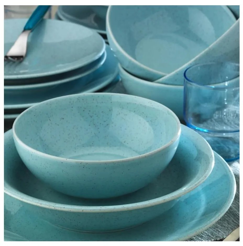 Комплект за хранене 24 части син/порцелан