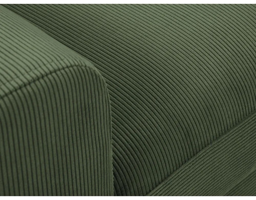 Зелен разтегателен ъглов диван с място за съхранение от рипсено кадифе (десен ъгъл) Kyoto – Cosmopolitan Design