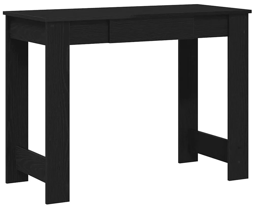 860428 vidaXL Бюро, черно, 100x45x75 см, инженерно дърво