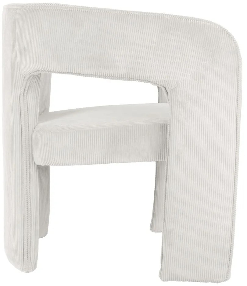 Бяло кресло от рипсено кадифе Vigor – Leitmotiv