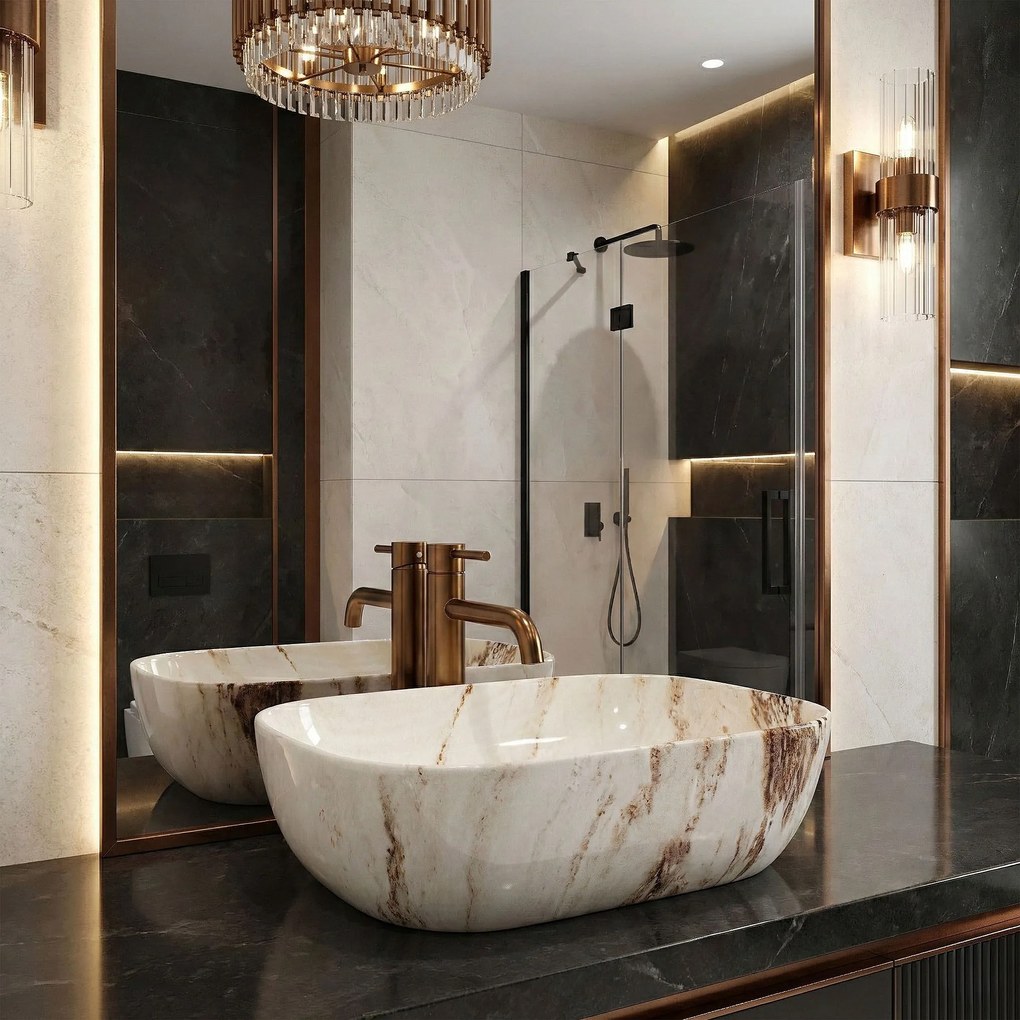 Умивалник за плот Rea Belinda Marrone Shiny