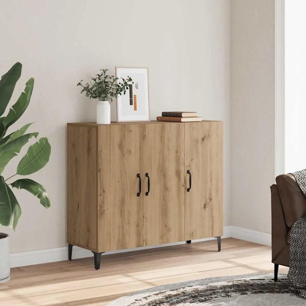 856893 vidaXL Сайдборд, дъб артизан, 90x34x80 см, инженерно дърво