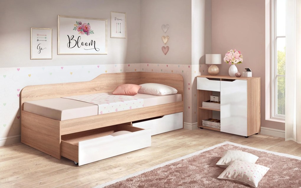 Легло + чекмеджета за матрак 90/200 Амико