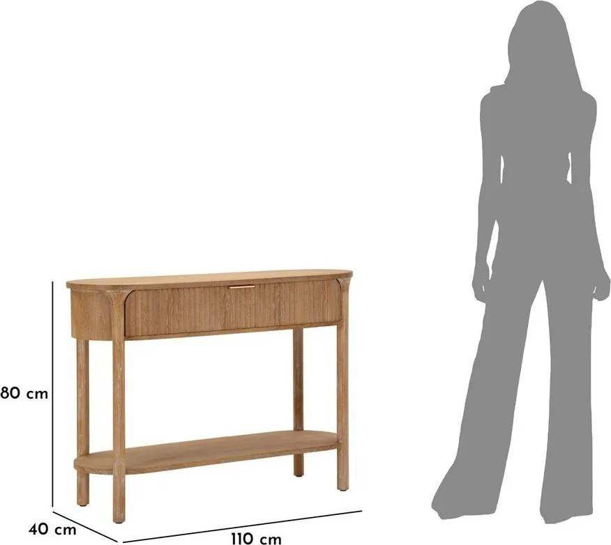 Конзолна маса от масивна ела в естествен цвят 40x110 cm Gothenburg – Mauro Ferretti