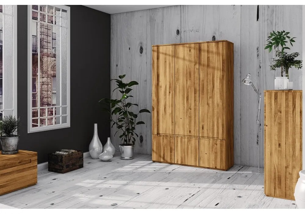 Дъбов гардероб 135x206 cm Vento 3 - The Beds