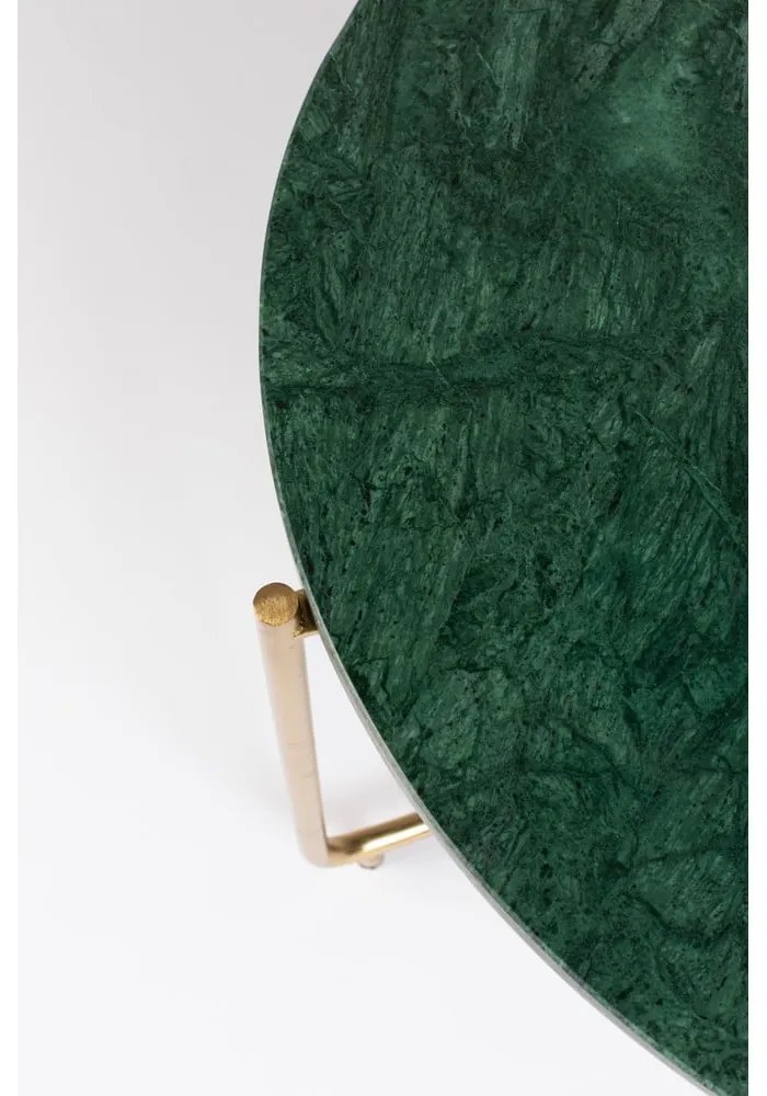 Кръгла масичка за кафе с мраморен плот в зелен и златист цвят ø 70 cm Timpa – White Label