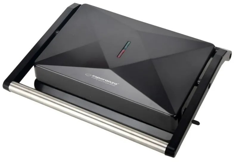 Електрическа скара Esperanza EKG013, 850W, 23х14.5см, Керамично покритие, Черен