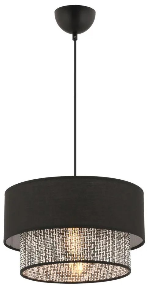 Полилей на кабел ECHO 1xE27/60W/230V черно/сиво