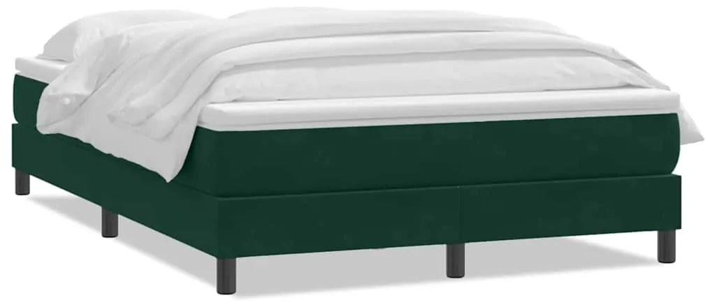 3315978 vidaXL Боксспринг легло с матрак, тъмнозелено, 160x220 см, кадифе
