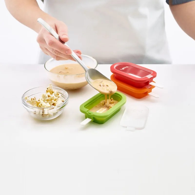 Комплект от 4 форми за сладолед на клечка Lekue 1009046, 240 мл, -20C / +100C, Капачета, Многоцветен