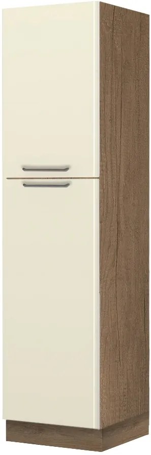 Висок подов шкаф Modena K23-60-2KF-Oak - White glossy