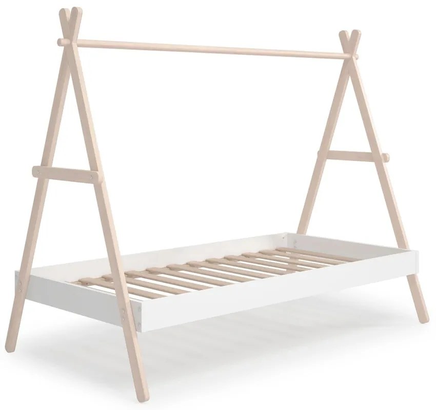 Детско легло от бяло/естествено борово дърво 90x200 cm Trufa - Marckeric