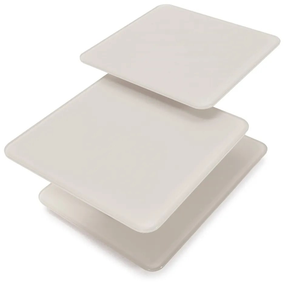 Кремава стъклена масичка за кафе 54x115 cm Elvi – Marckeric