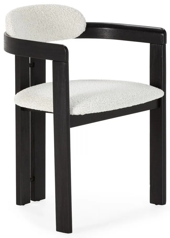 Бели/черни тапицирани трапезни столове в комплект с подлакътници 2 бр. Eiden – MOME
