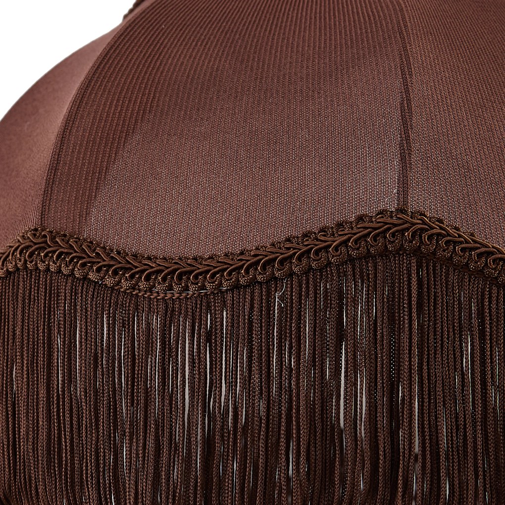 Кафяв текстилен абажур с бял интериор 31.5/15/14 - Heritage