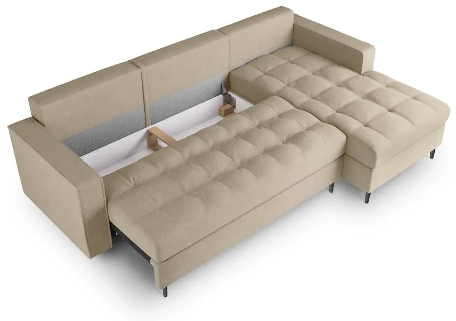 Бежов ъглов разтегателен диван , десен ъгъл Santo - Milo Casa