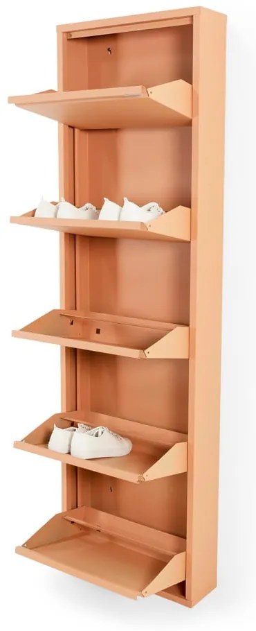 Метална накланяща се стойка за обувки в цвят сьомга 50x169x15 cm Billy – Spinder Design