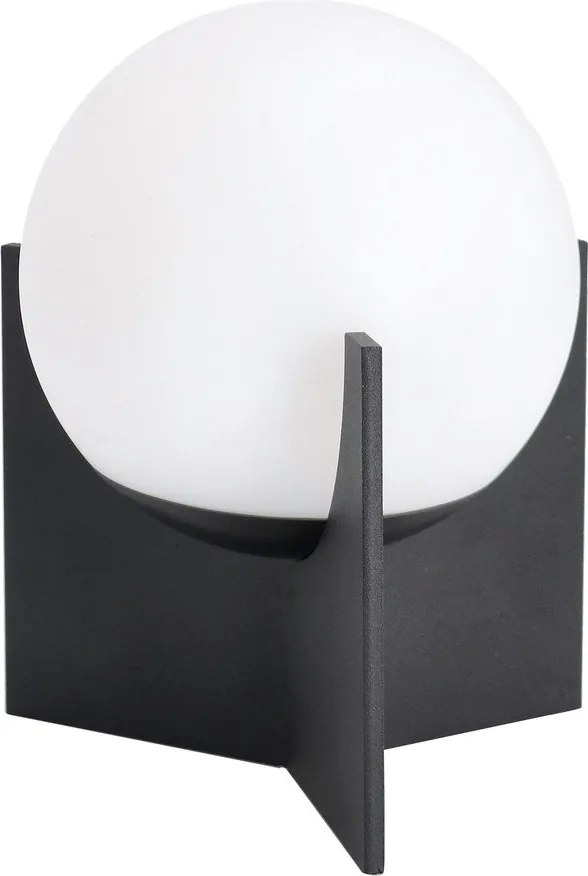 Черна метална LED затъмняваща се настолна лампа с пластмасов абажур (височина 16 cm) Cardamom – Bizzotto