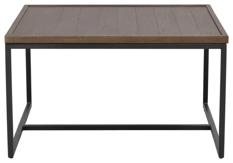 Тъмнокафява масичка за кафе с дъбова дървена плоскост ø 70 cm Deerfield – Rowico