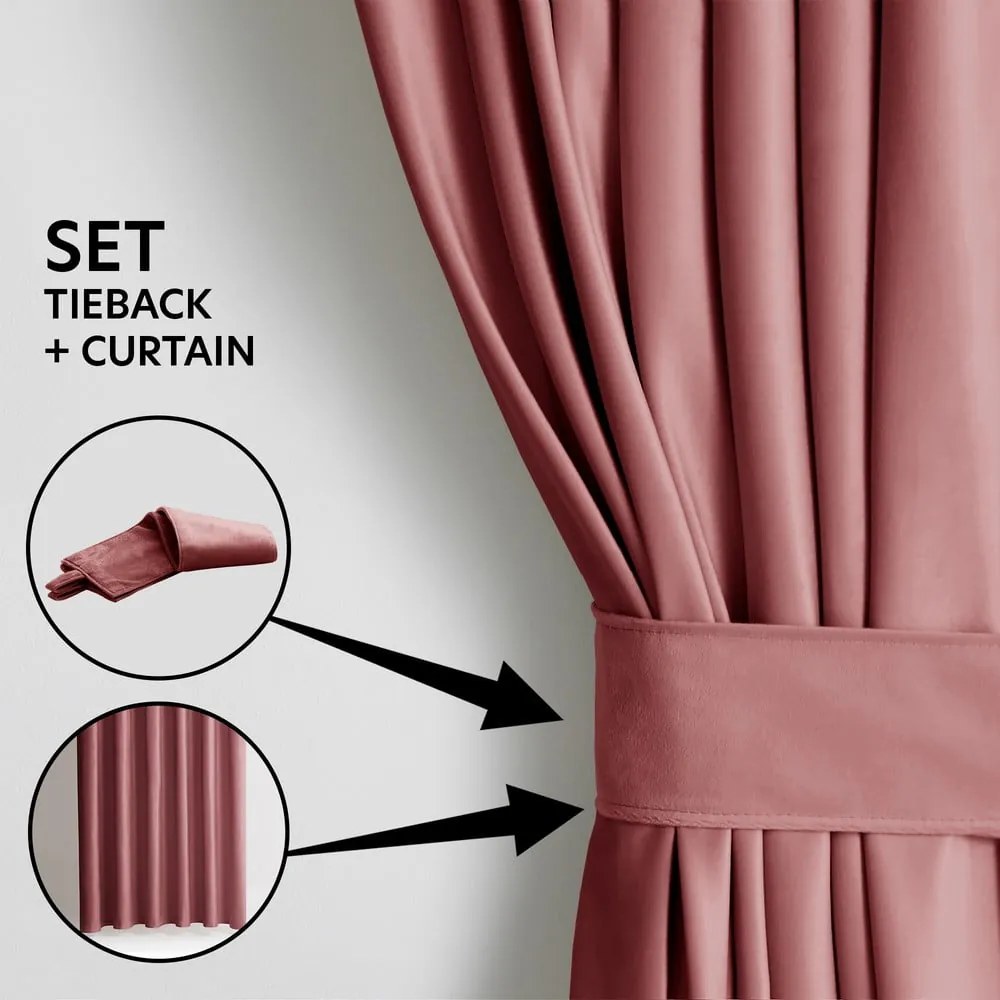 Розово dimout перде 140x245 cm Eyelets – Restilo