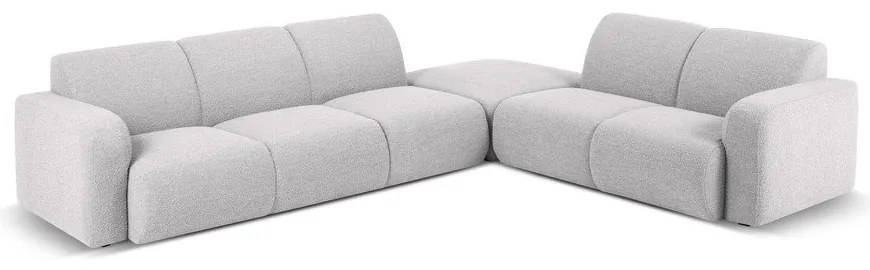 Светлосив ъглов диван от плат букле (десен ъгъл) Molino - Micadoni Home