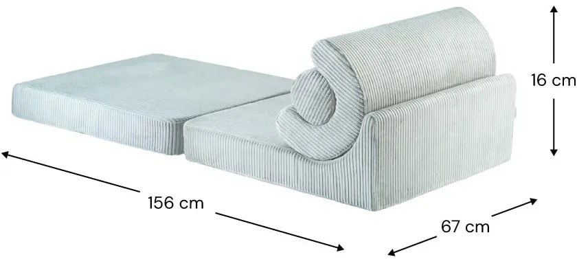 Детски стол от рипсено кадифе в цвят мента Flipster – Wigiwama