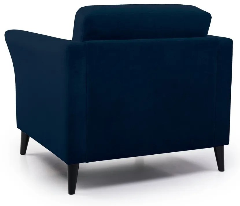 Тъмносиньо кадифено кресло Eden – Scandic