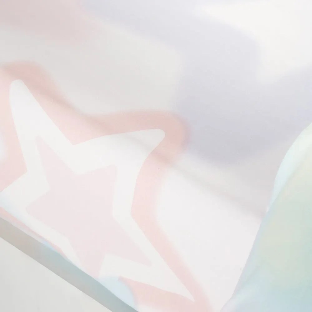 Бялo-розов еластичен двоен детски чаршаф 135x190 cm Ombre Stars – Catherine Lansfield