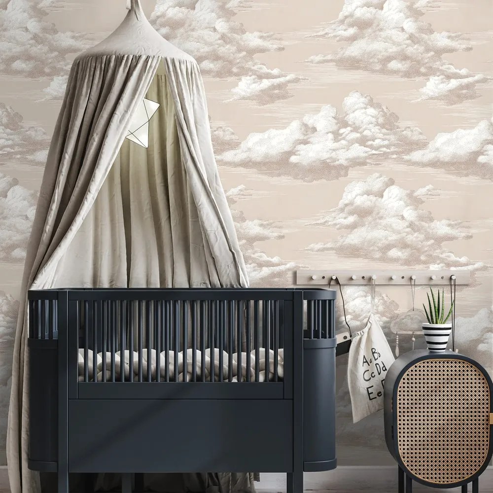 Тапет – Бежови винтидж облаци